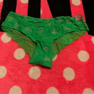VS Pink shamrock bling sequin gem panty nwt